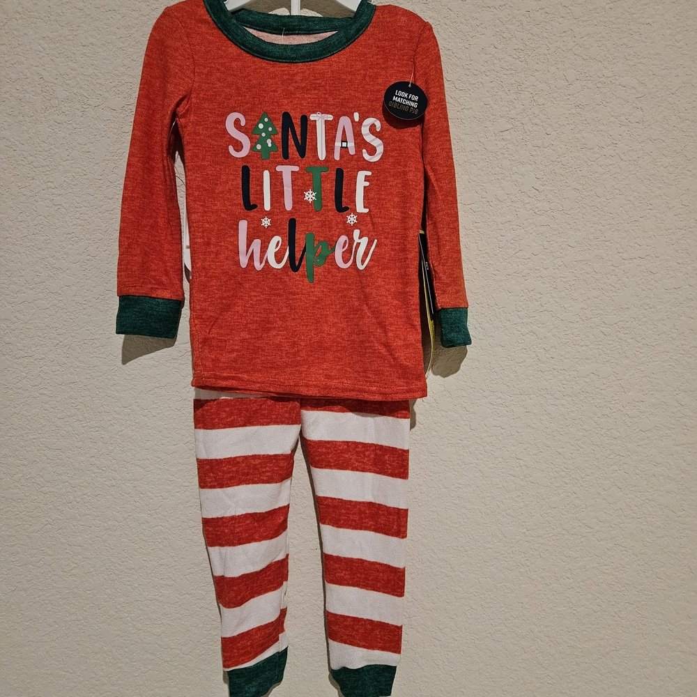 Essentials Festive Kids Pajama Set - Red and Green